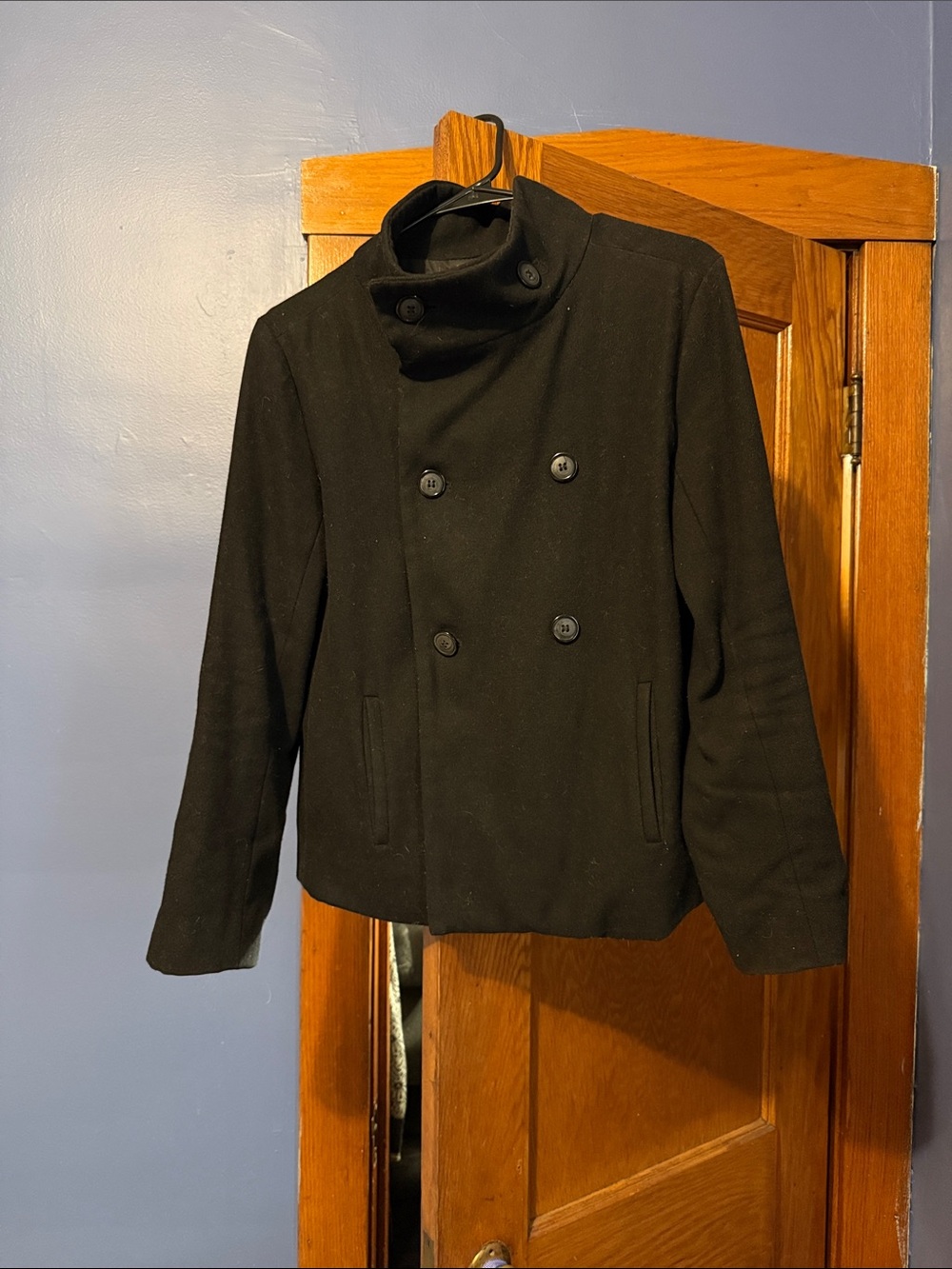 Bitten by Sarah Jessica Parker Black Double-Breasted Pea Coat